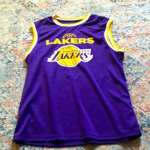 NBA Lakers jersey Size medium worn 1 time for a basketball game.